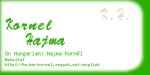kornel hajma business card